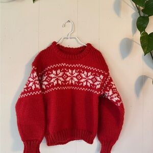 Red Snowflake Knit Sweater